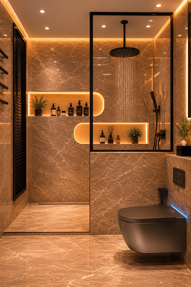 Luxury glass shower enclosure